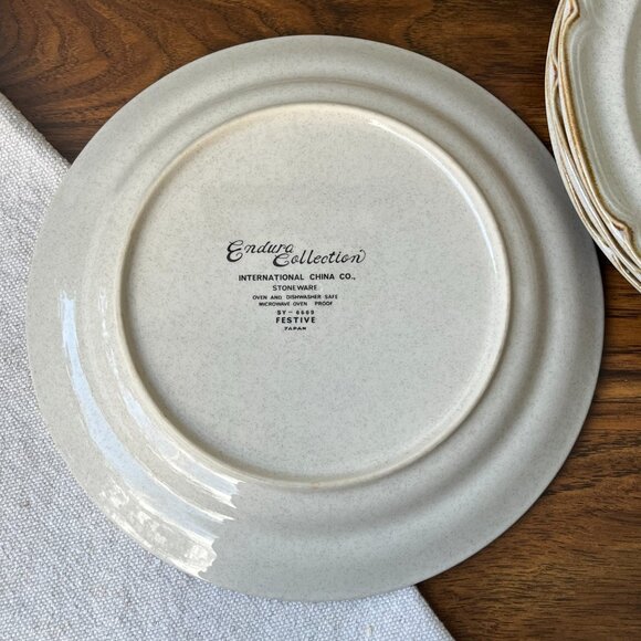4 Endura Collection Stoneware Dinner Plates Festive SY-6669 Japan - Picture 8 of 10